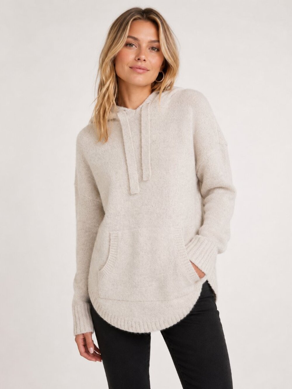 Madewell Wilmington Wool Alpaca Hoodie Sweater Cream Size M Coastal